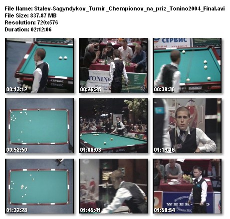Русский Бильярд. Е. Сталев - К. Сагындыков. Турнир чемпионов на приз Tonino 2004