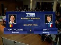 3-х бортный карамболь. AGIPI Billiard Masters 2009. Forthomme Roland - Bury Jeremy, 1/4 финала