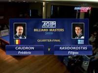 3-х бортный карамболь. AGIPI Billiard Masters 2009. Caudron Frederic и Kasidokostas Filipos, 1/4 финала