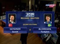 3-х бортный карамболь. AGIPI Billiard Masters 2009. Sayginer Semih - Blomdahl Torbjorn, 1/4 финала