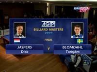 3-х бортный карамболь. AGIPI Billiard Masters 2009. Jaspers Dick - Blomdahl Torbjorn, финал